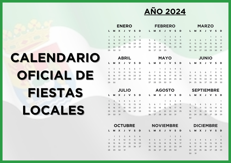 Extremadura, Calendario de los festivos locales para 2024 en