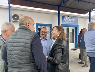 Morales visita el nuevo centro de ASPACE en Almoharín, desde el que se da servicio a personas con discapacidad física y psíquica de la comarca de Sier