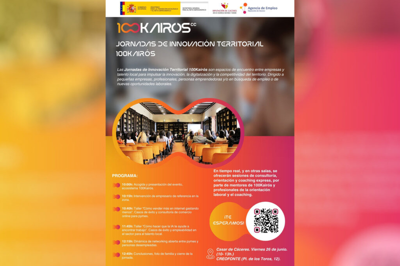 La Diputación de Cáceres abre las inscripciones para la primera jornada técnica del programa 100Kairós