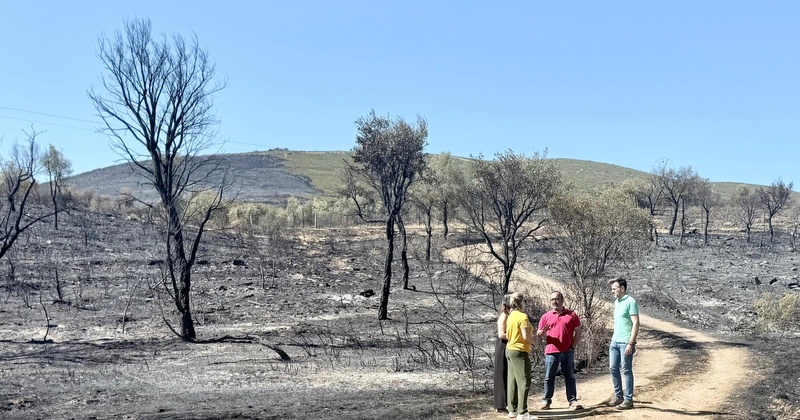 El presidente de la Diputación de Cáceres visita Casas de Millán y Mirabel tras el incendio y refuerza su apoyo para la recuperación de las zonas