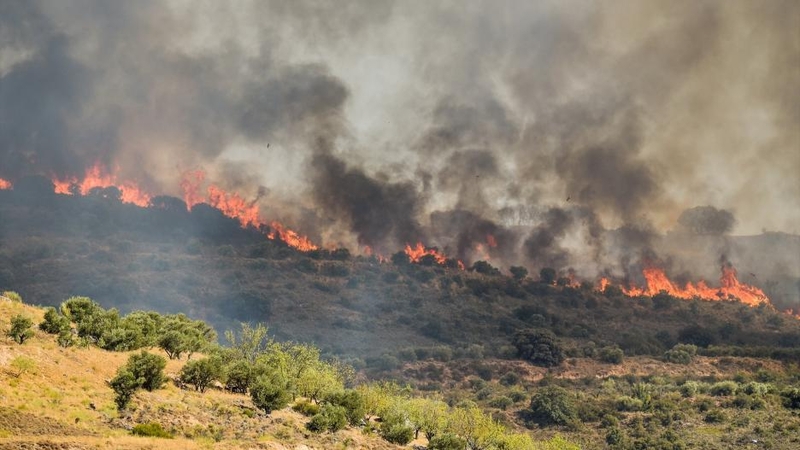 La Junta de Extremadura envía bomberos, maquinaria y un helicóptero de extinción de incendios forestales a Castilla-La Mancha