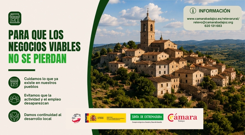 La Cámara de Comercio de Badajoz impulsa el programa Relevo Empresarial para favorecer la continuidad de negocios